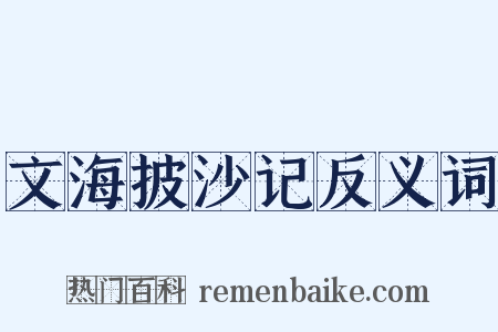 文海披沙记反义词是什么意思的图片